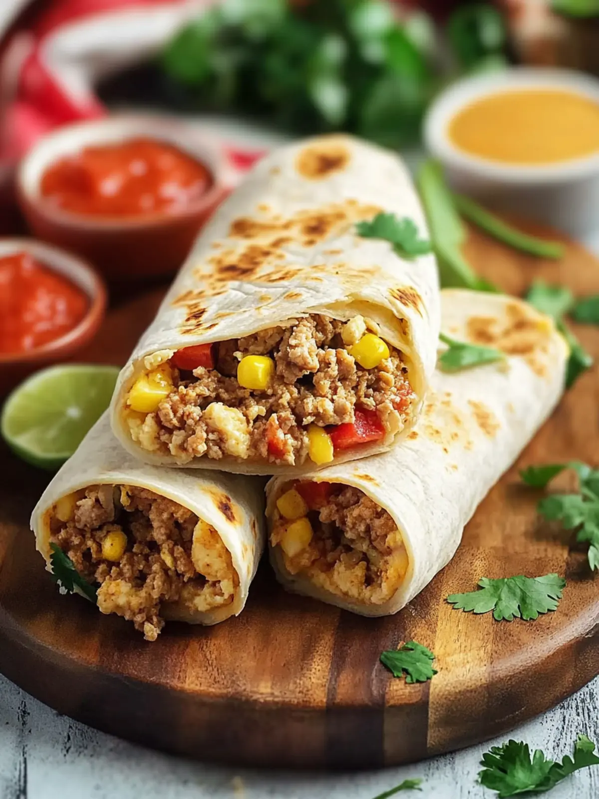 Ground Turkey Breakfast Burritos