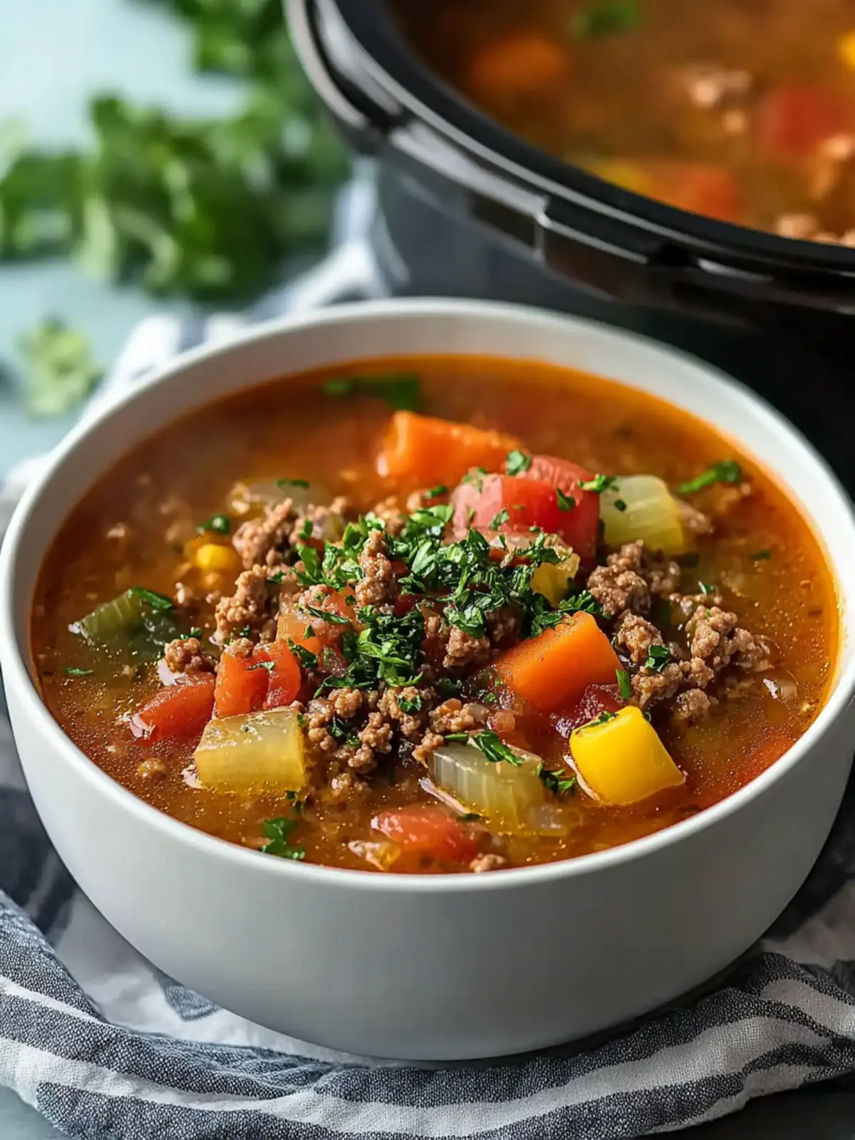 Mouthwatering Instant Pot Ground Beef Soup