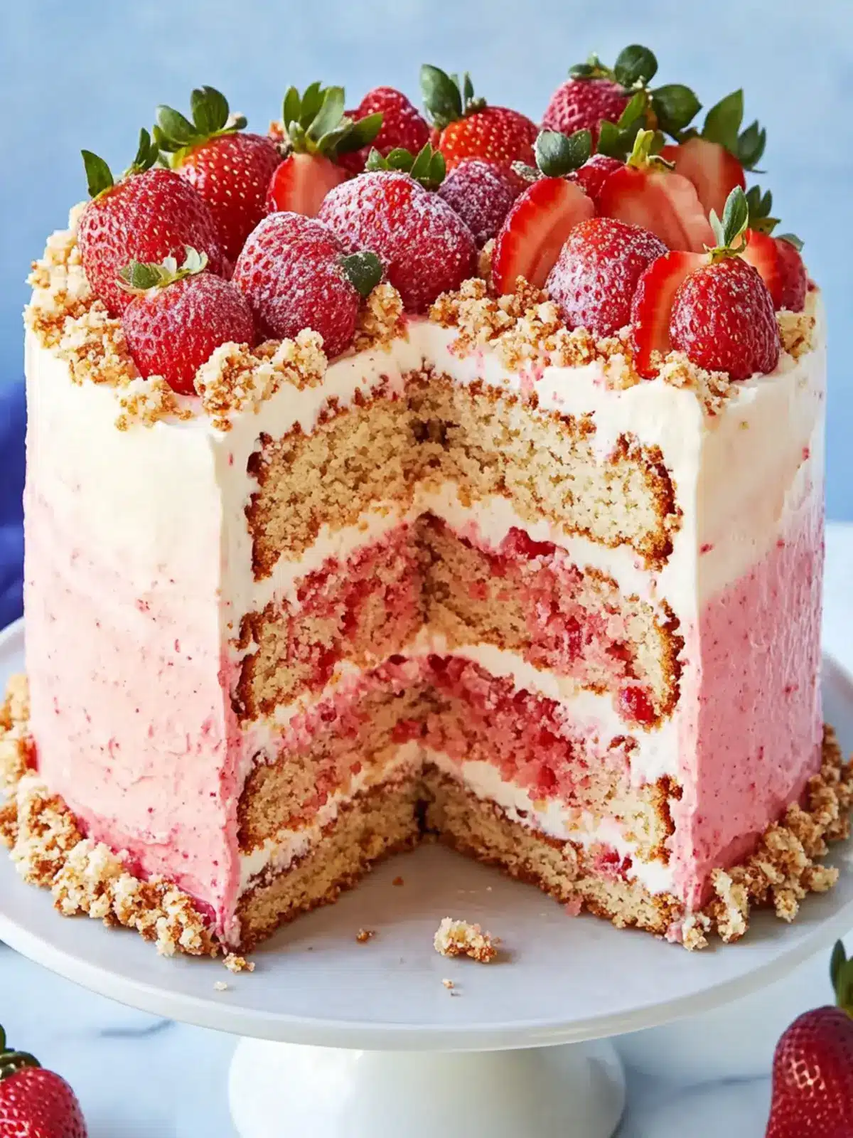 Strawberry Crunch Cake