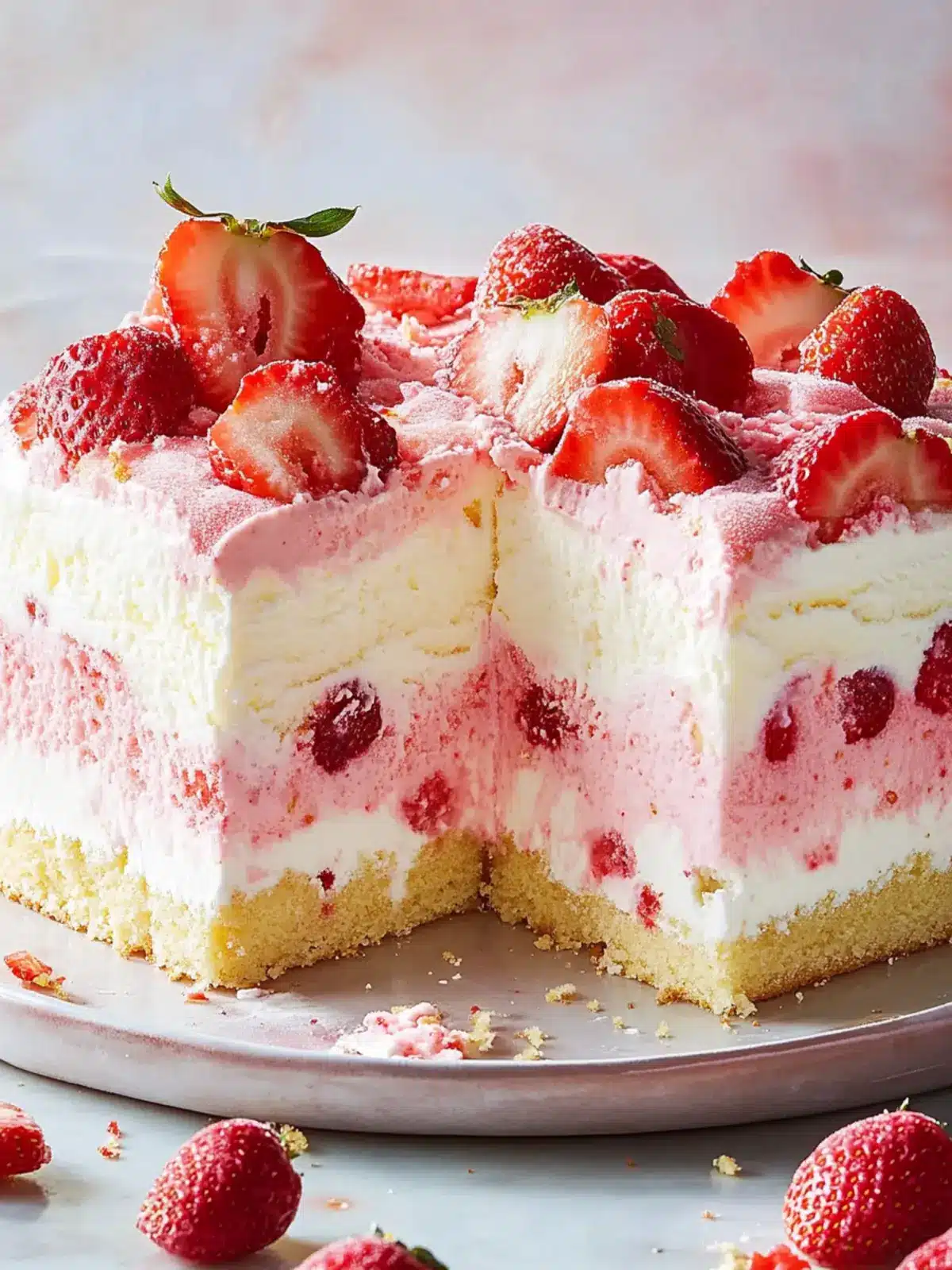 Strawberry Shortcake Ice Cream Cake