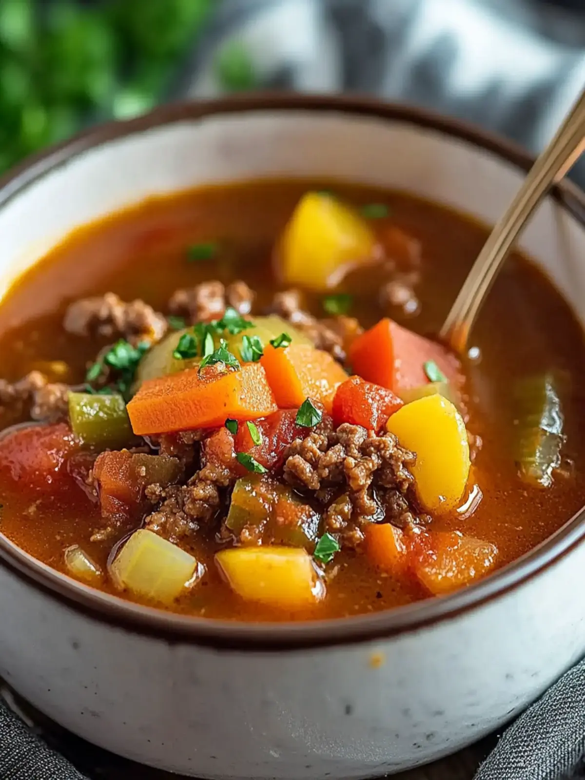 Classic Crockpot Ground Beef Soup