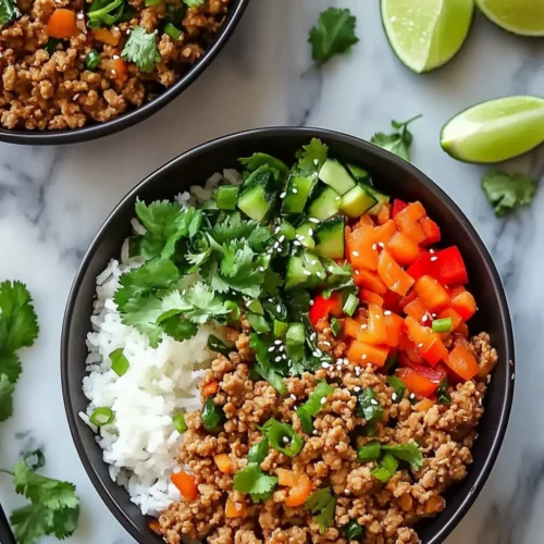 Asian Ground Turkey Bowls