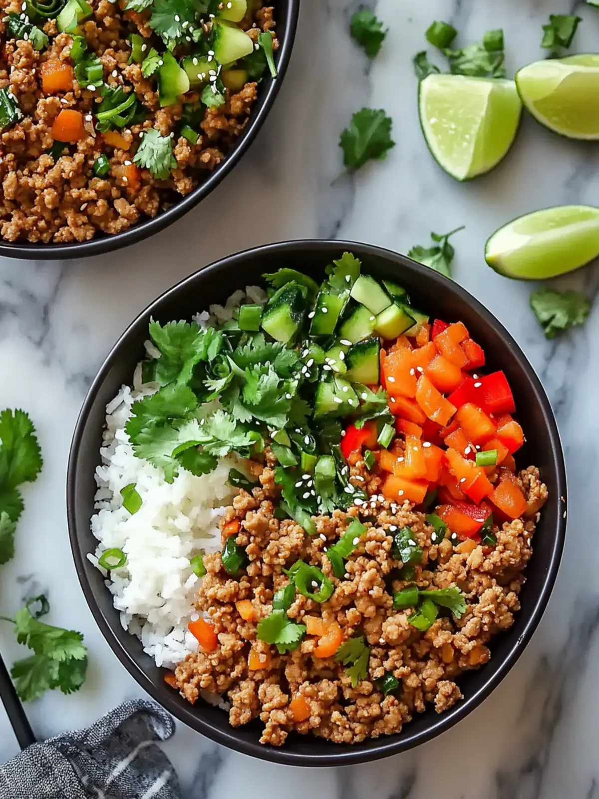 Asian Ground Turkey Bowls