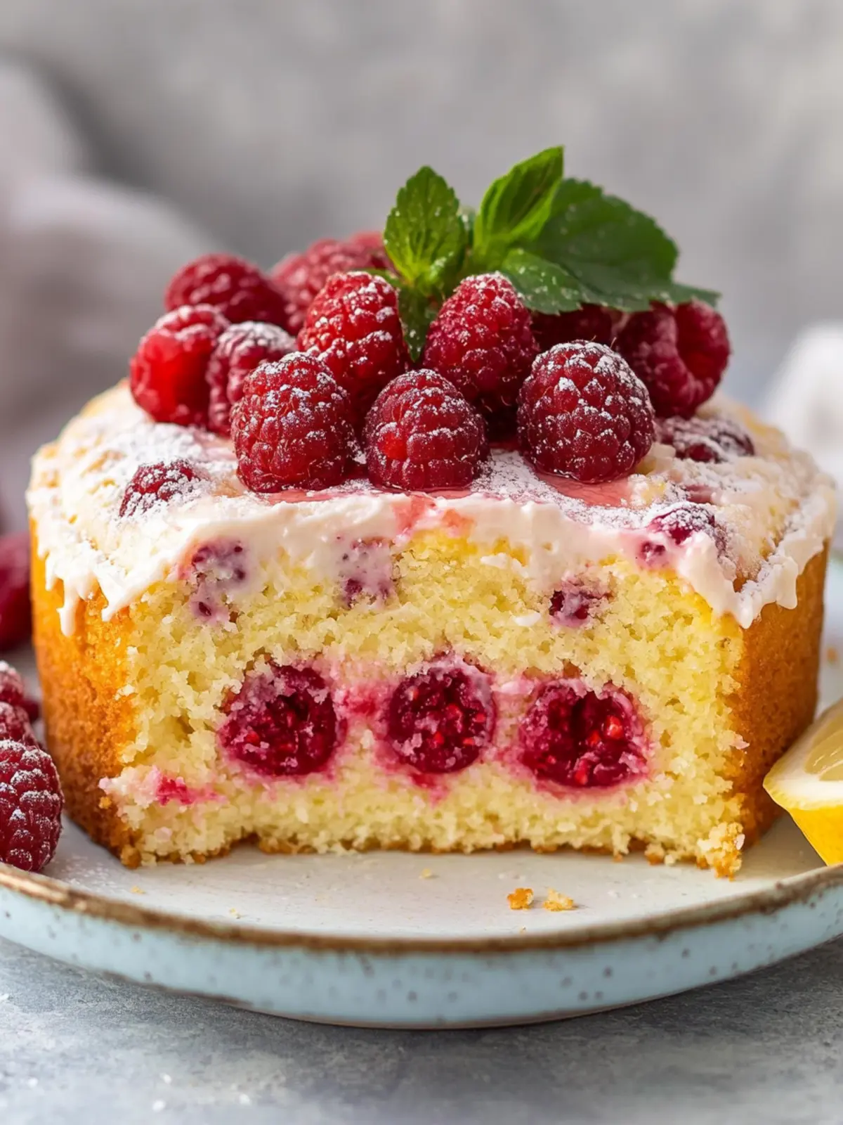 Lemon Raspberry Yogurt Cake