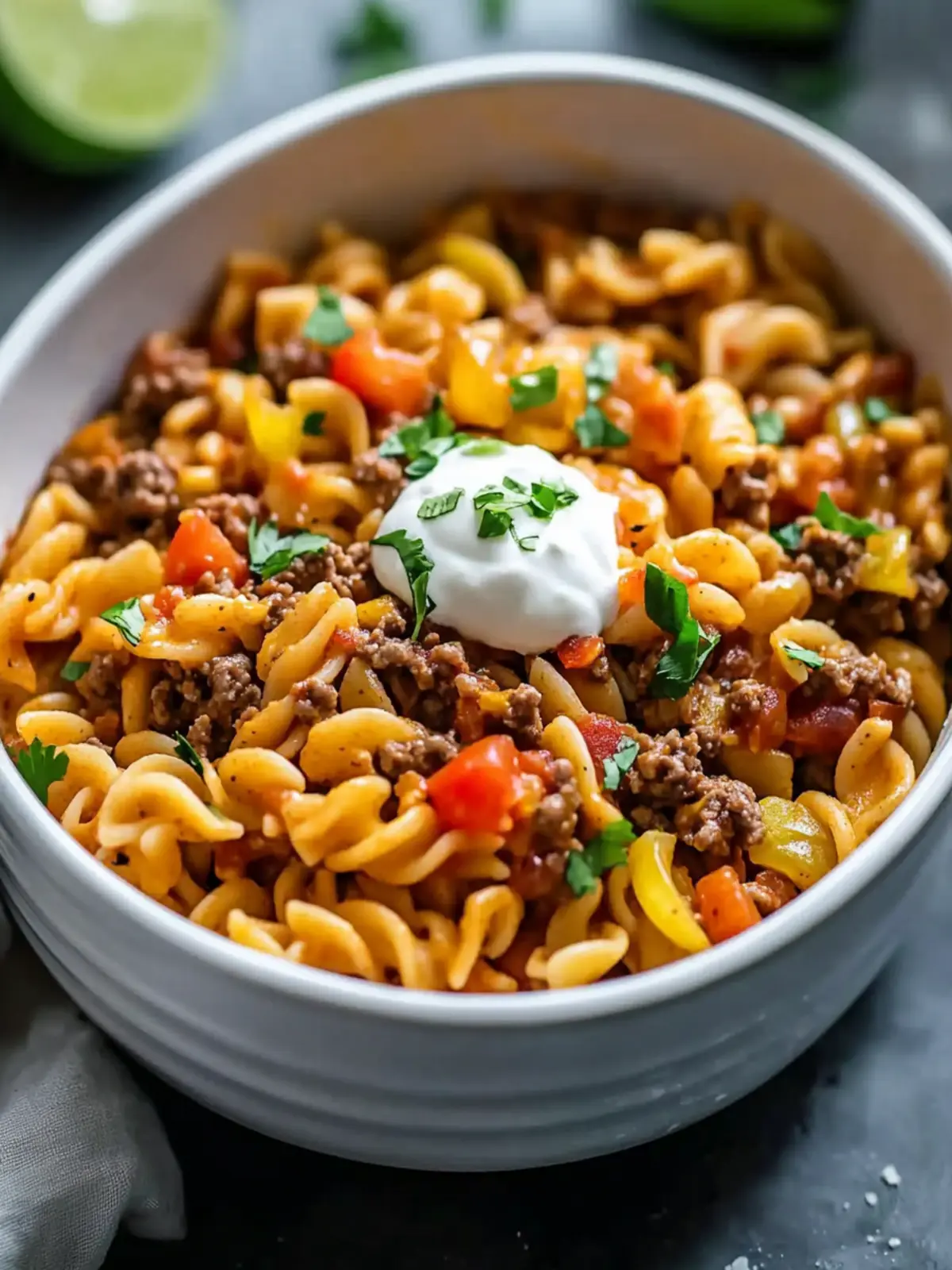 Hearty Crockpot Taco Pasta