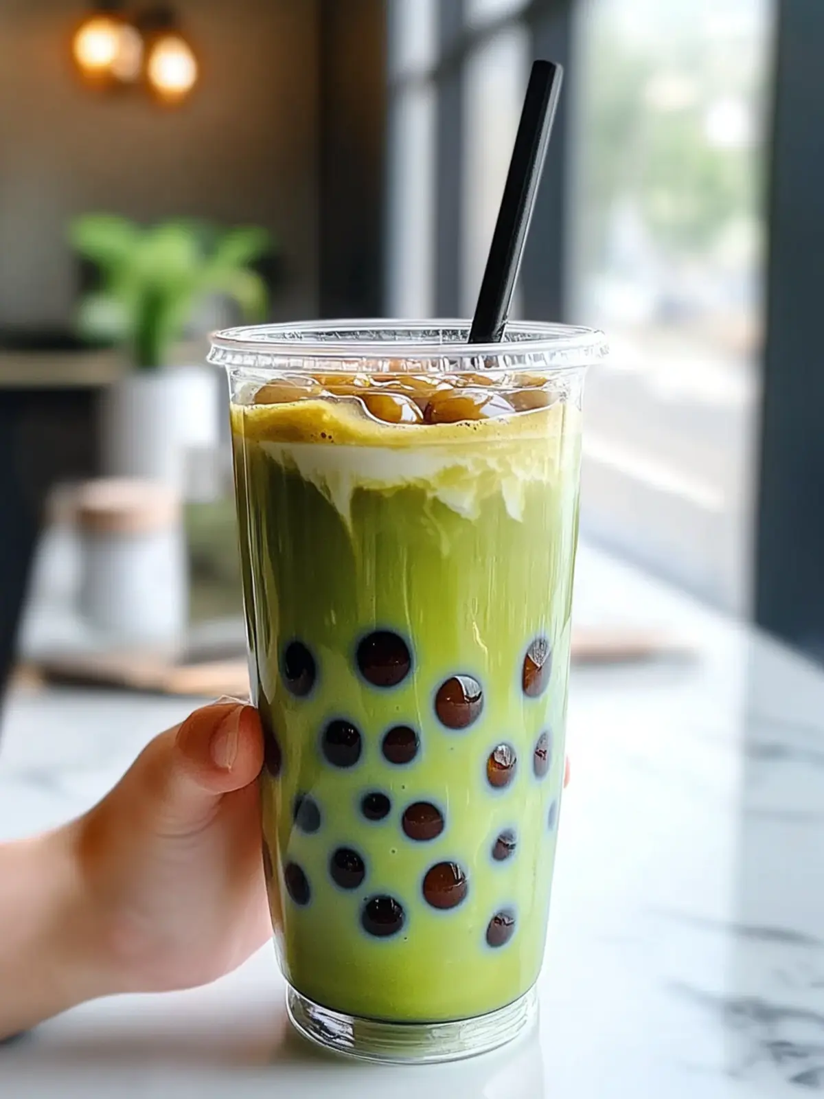 Sweet Boba Matcha Latte