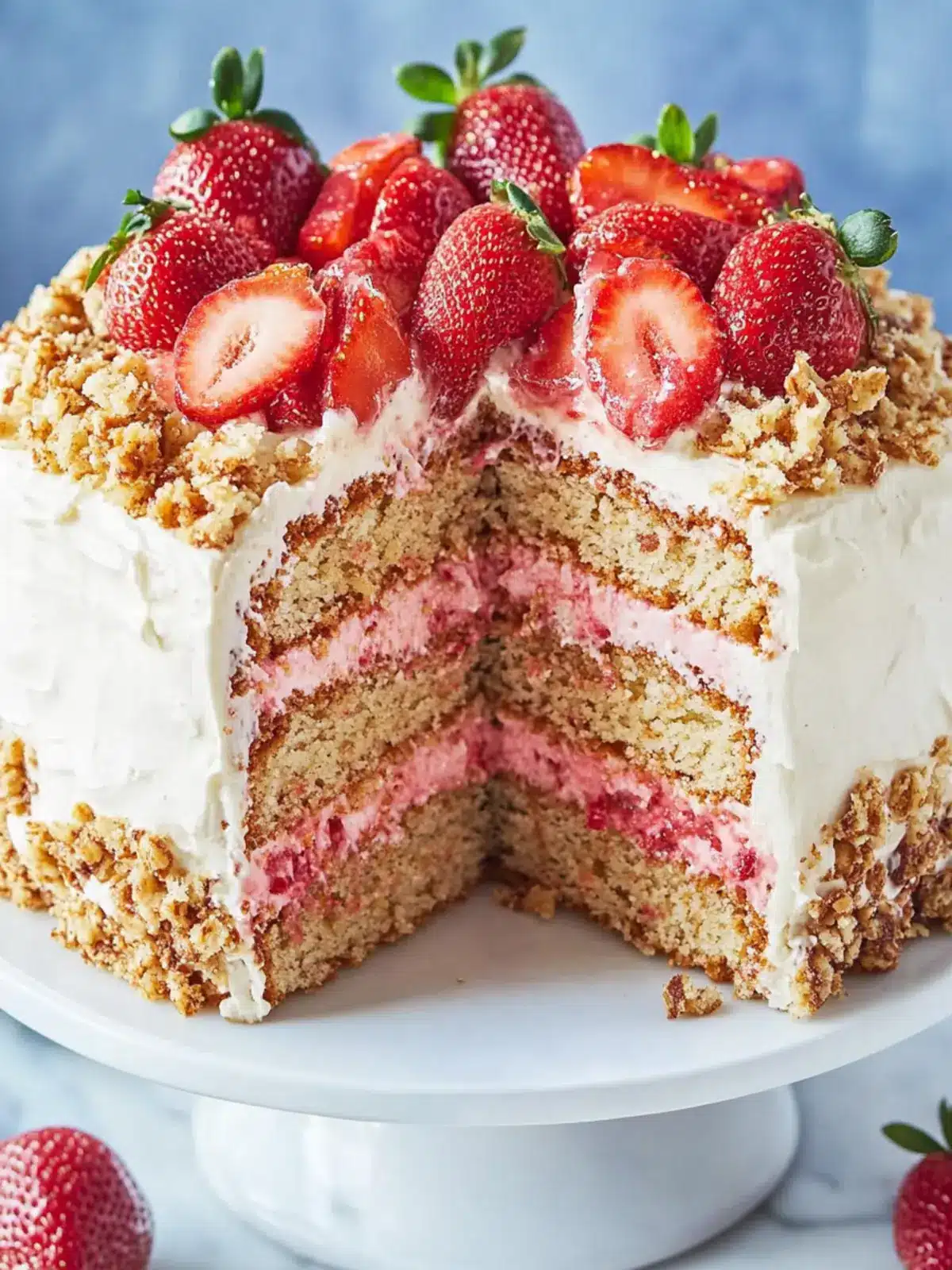 Strawberry Crunch Cake