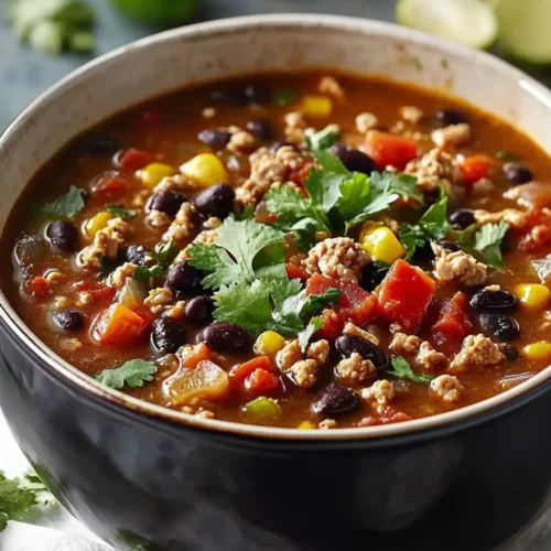 Homemade Ground Turkey and Black Bean Soup