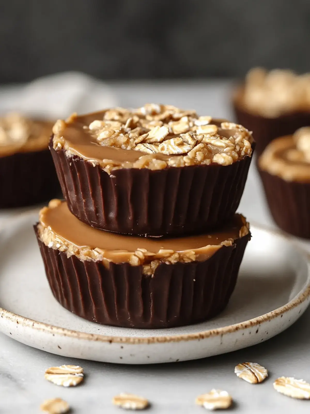 Easy No Bake Peanut Butter Oat Cups