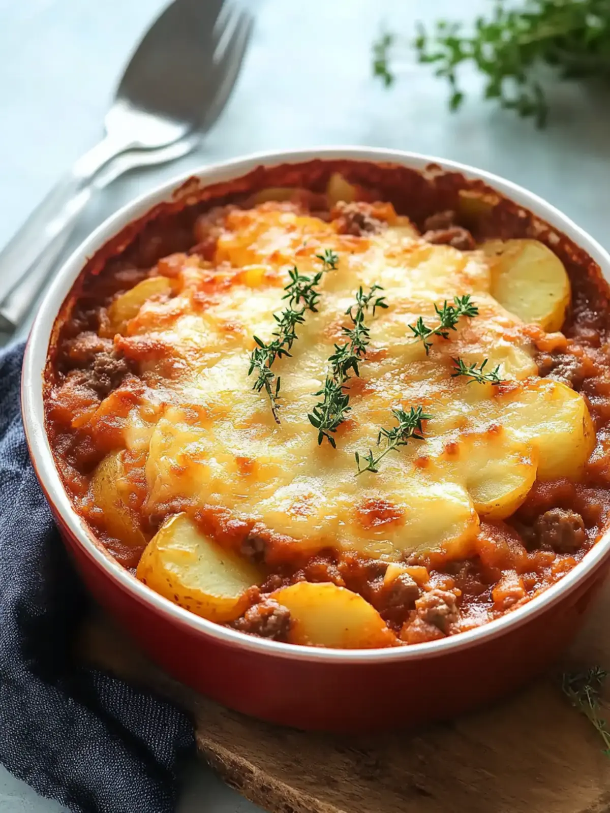 Best Hamburger and Potato Casserole with Tomato Soup