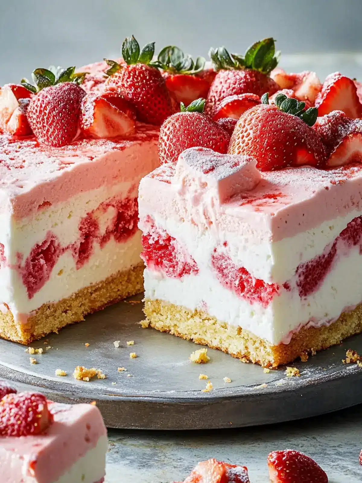 Strawberry Shortcake Ice Cream Cake