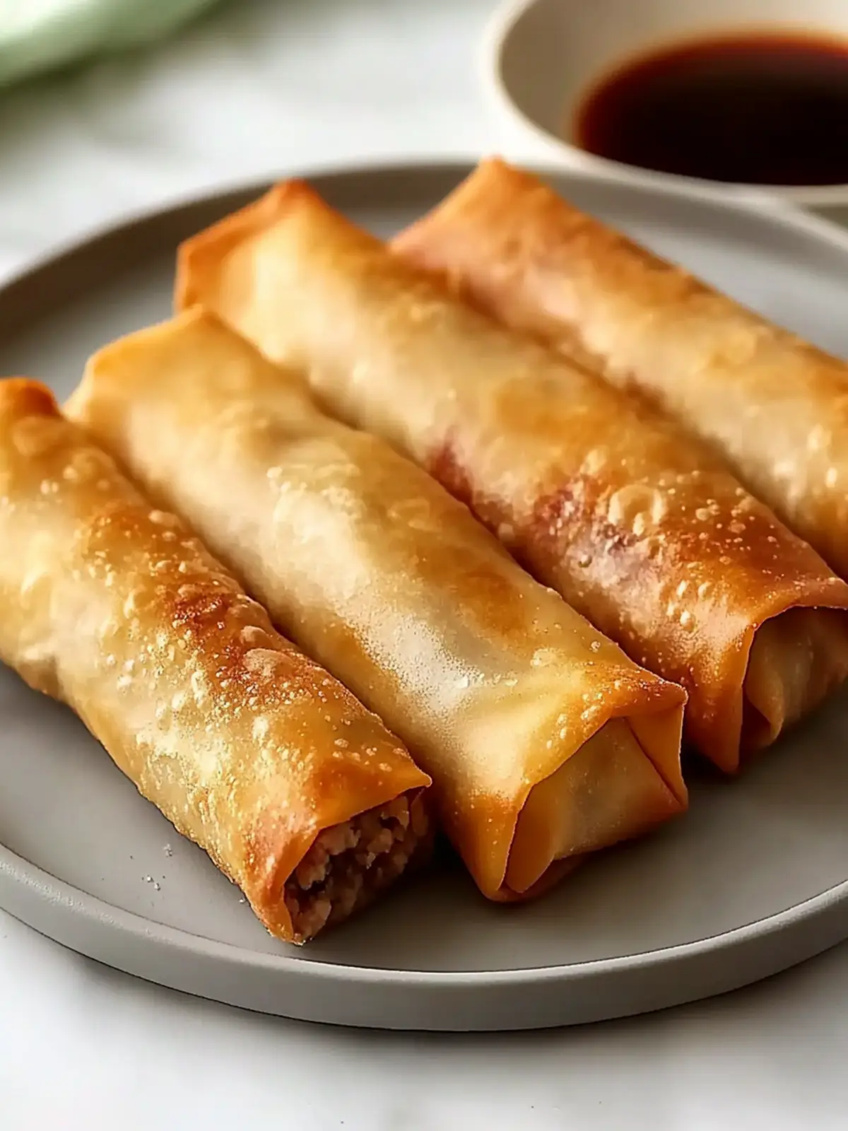 Crispy Baked Egg Rolls with Ground Turkey