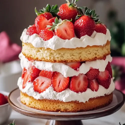 Moist Strawberry Shortcake Cake
