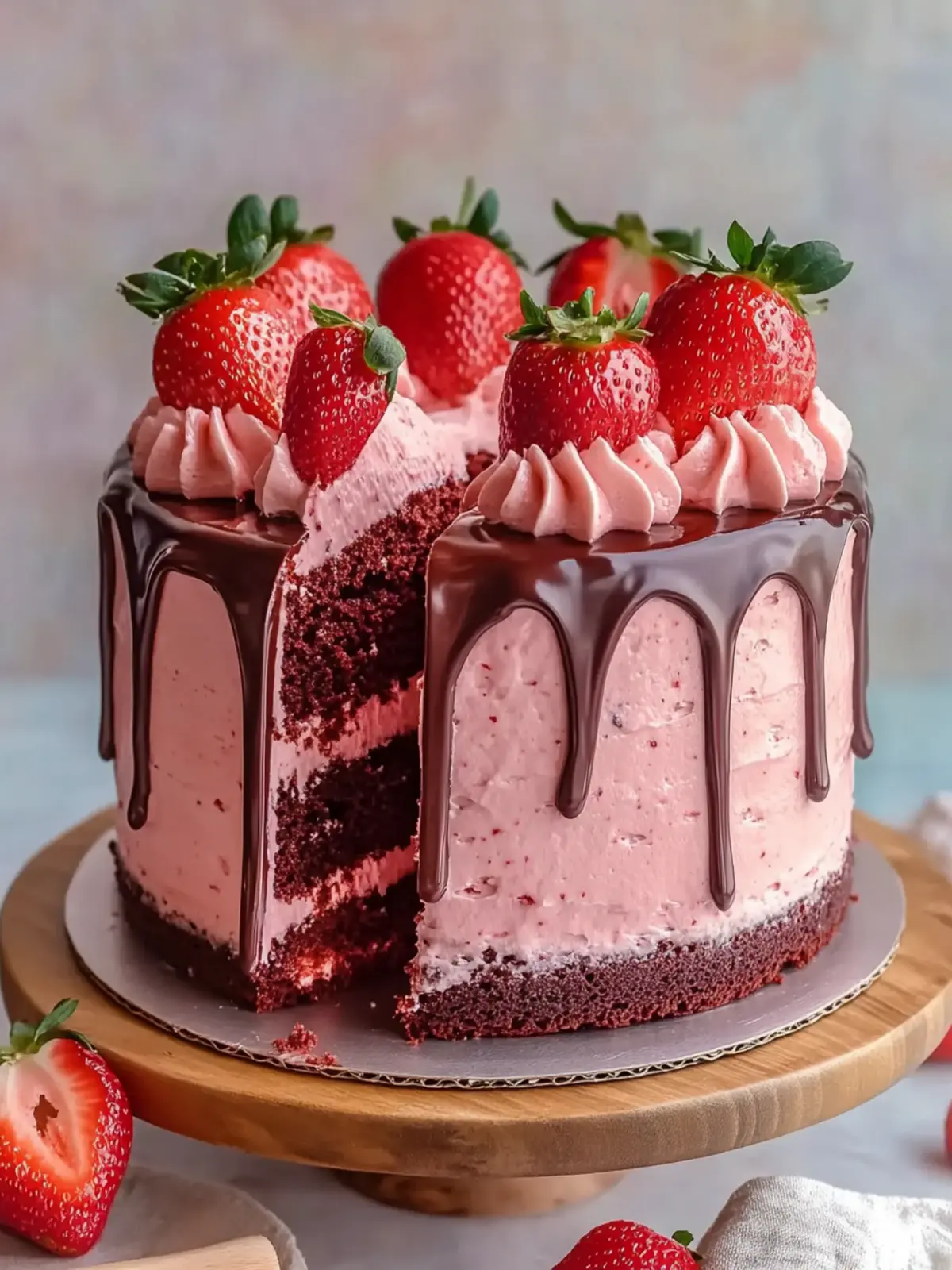 Best Chocolate Covered Strawberry Cake