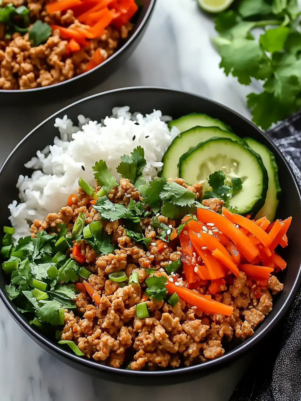 Asian Ground Turkey Bowls