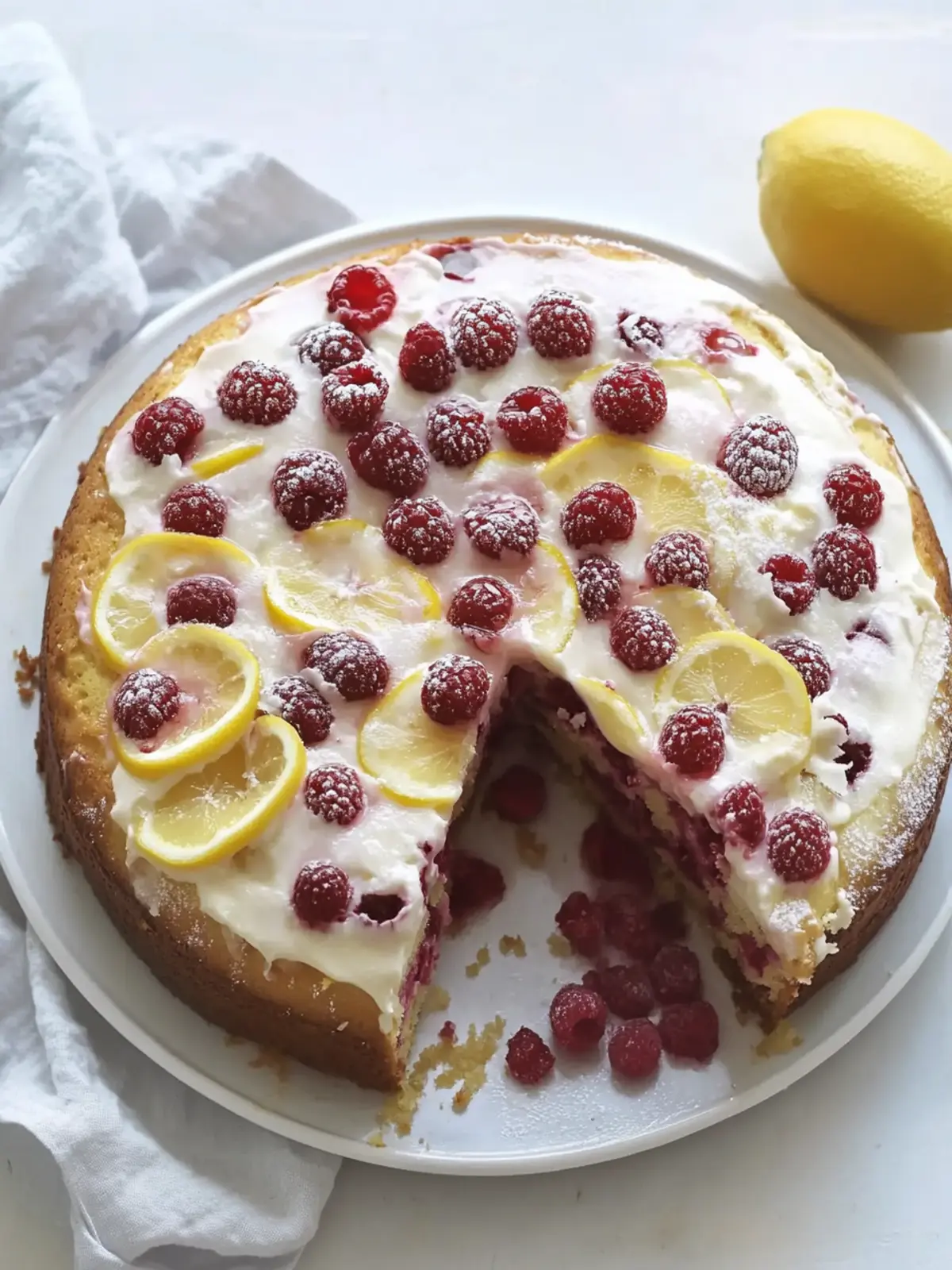 Lemon Raspberry Yogurt Cake
