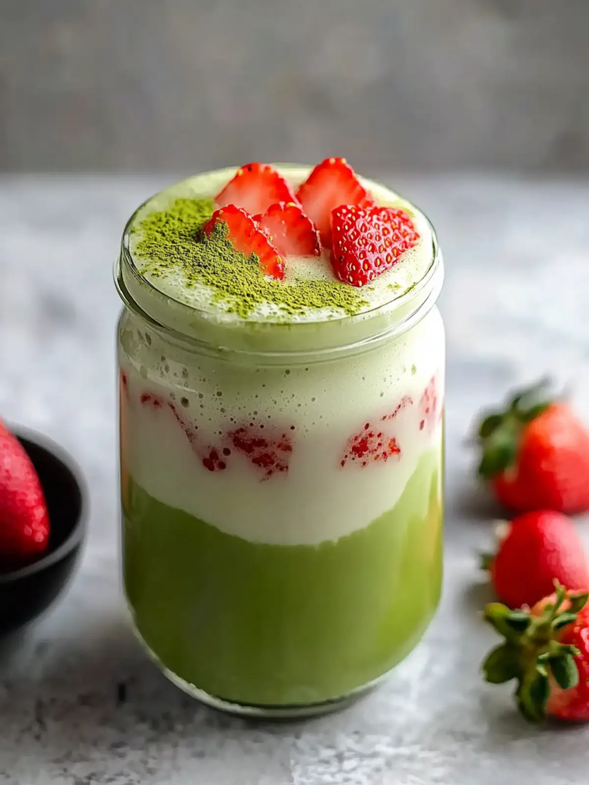 Quick Strawberry Matcha Latte