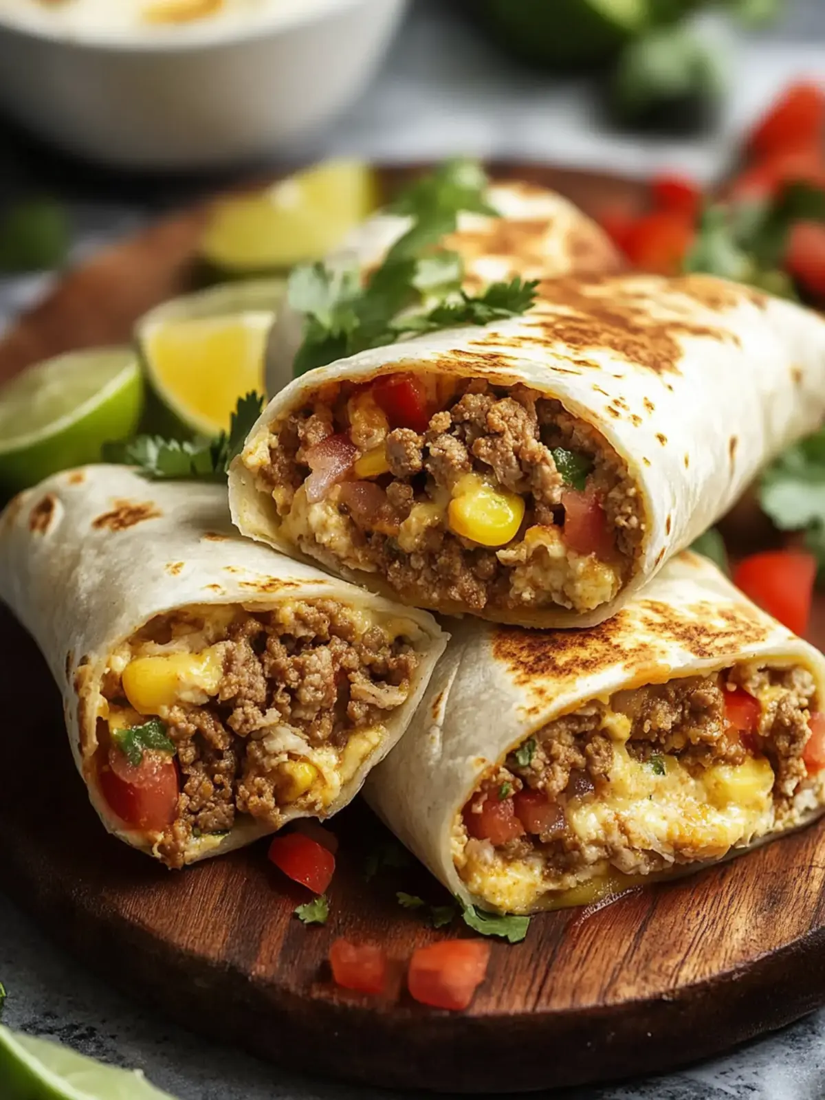 Ground Turkey Breakfast Burritos