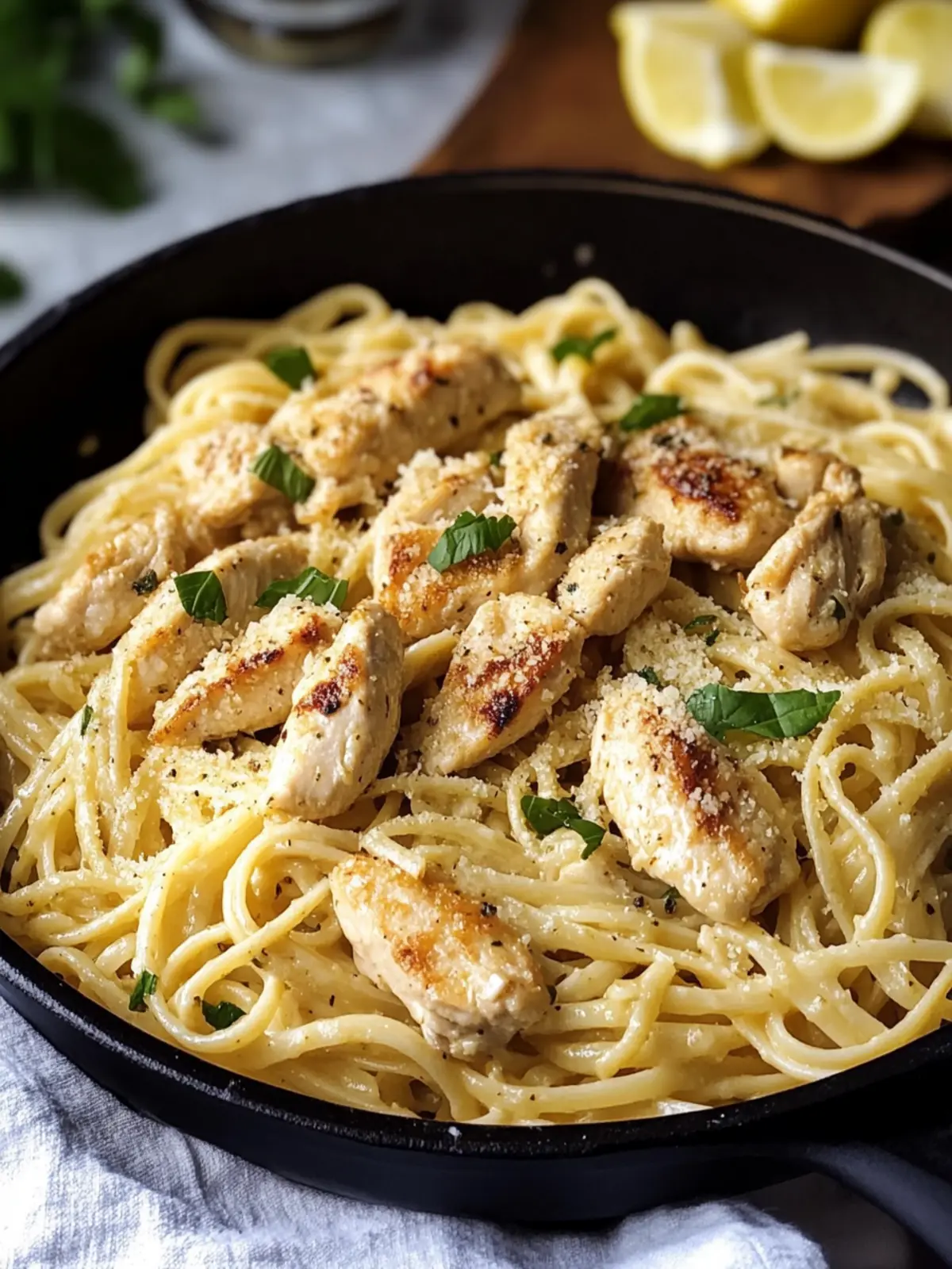 Healthy Garlic Parmesan Chicken Pasta