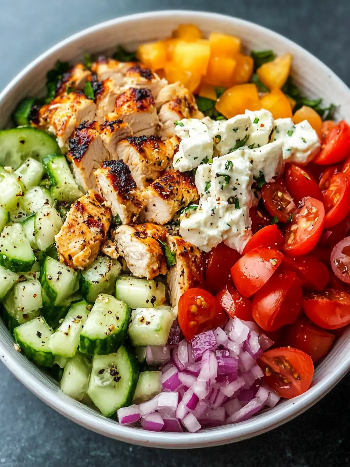 Delicious Greek Chicken Bowls with Creamy Tzatziki Sauce