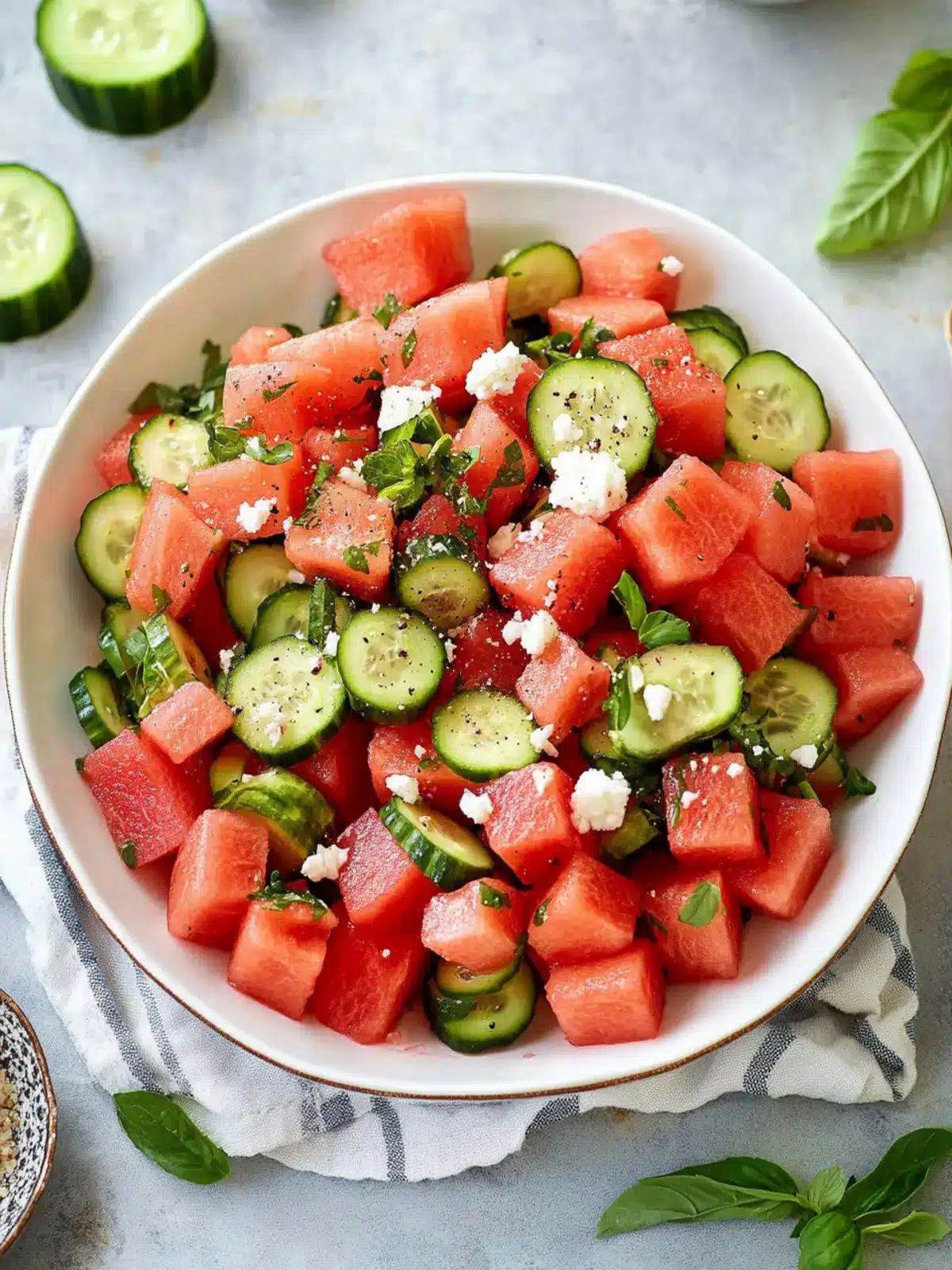 Bright and Zesty Watermelon Cucumber Salad for Summer Bliss