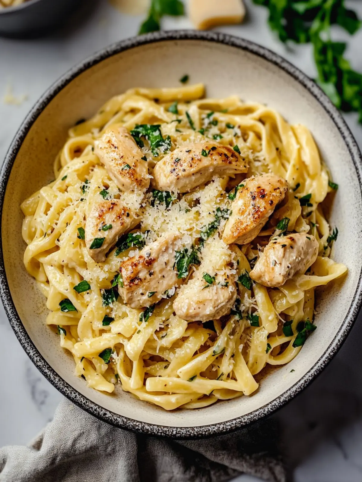 Healthy Garlic Parmesan Chicken Pasta