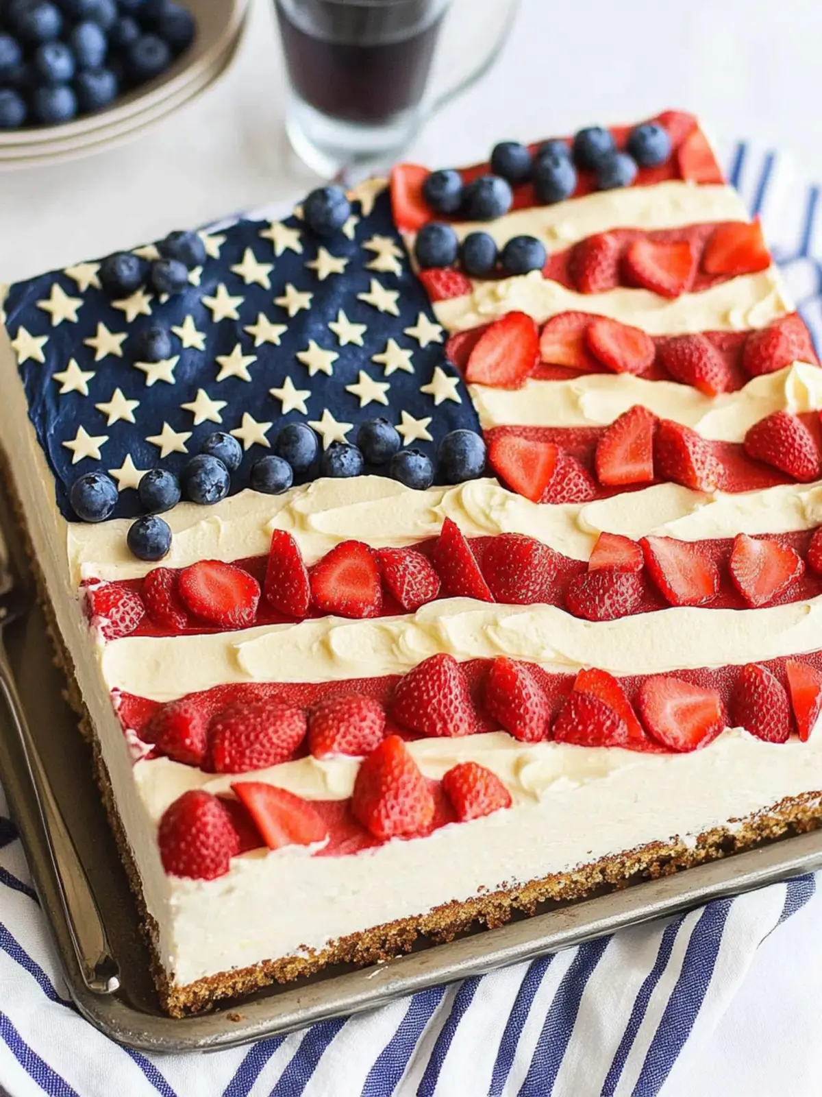 Healthier American Flag Cake Perfect for Summer Celebrations