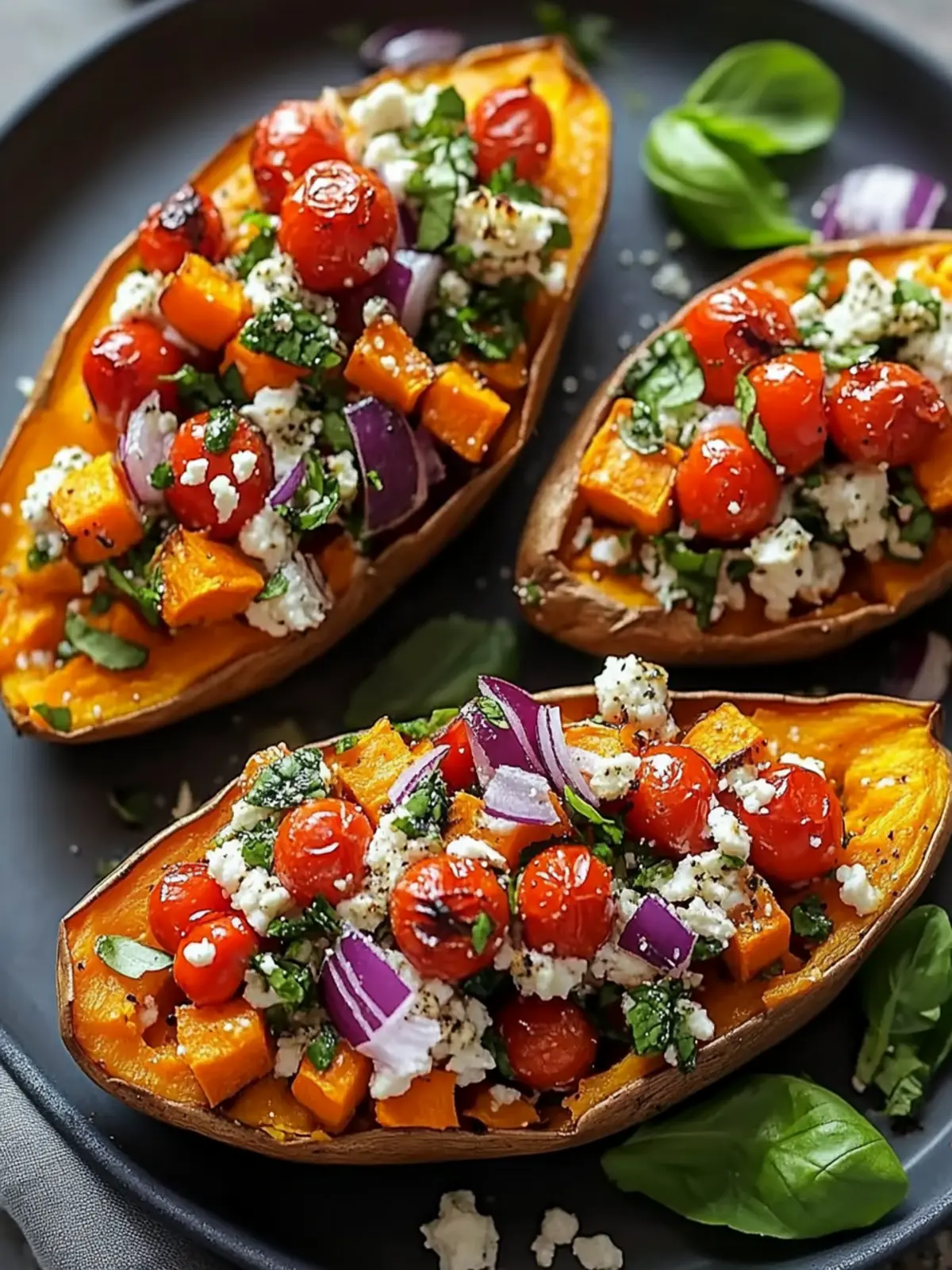 Mediterranean Stuffed Sweet Potatoes
