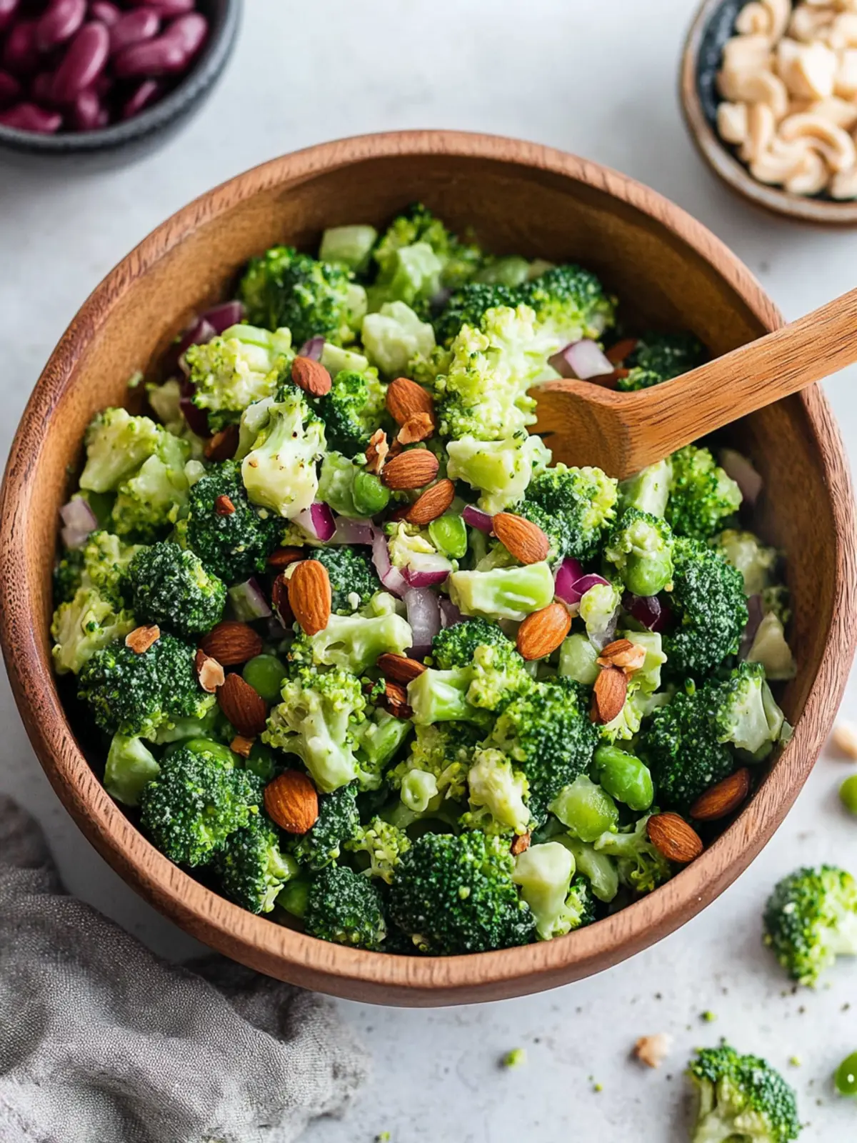 Lighter Broccoli Salad with Smoky Nuts for Guilt-Free Crunch