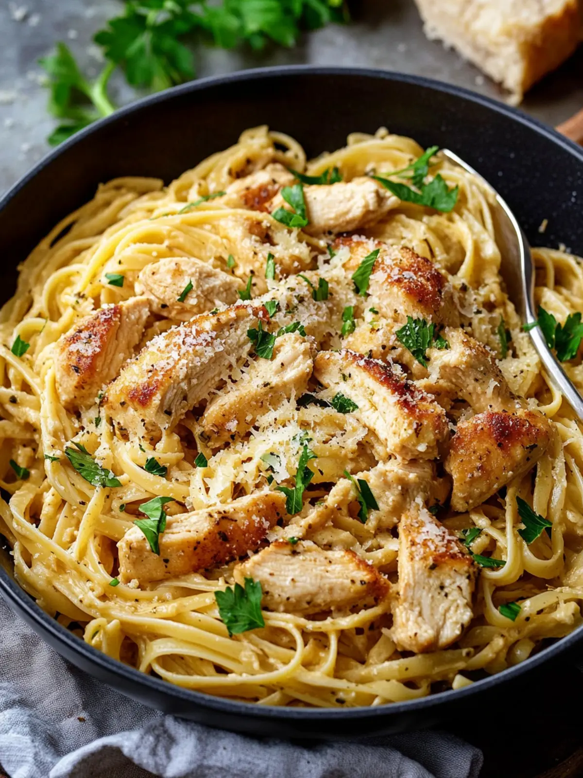 Healthy Garlic Parmesan Chicken Pasta