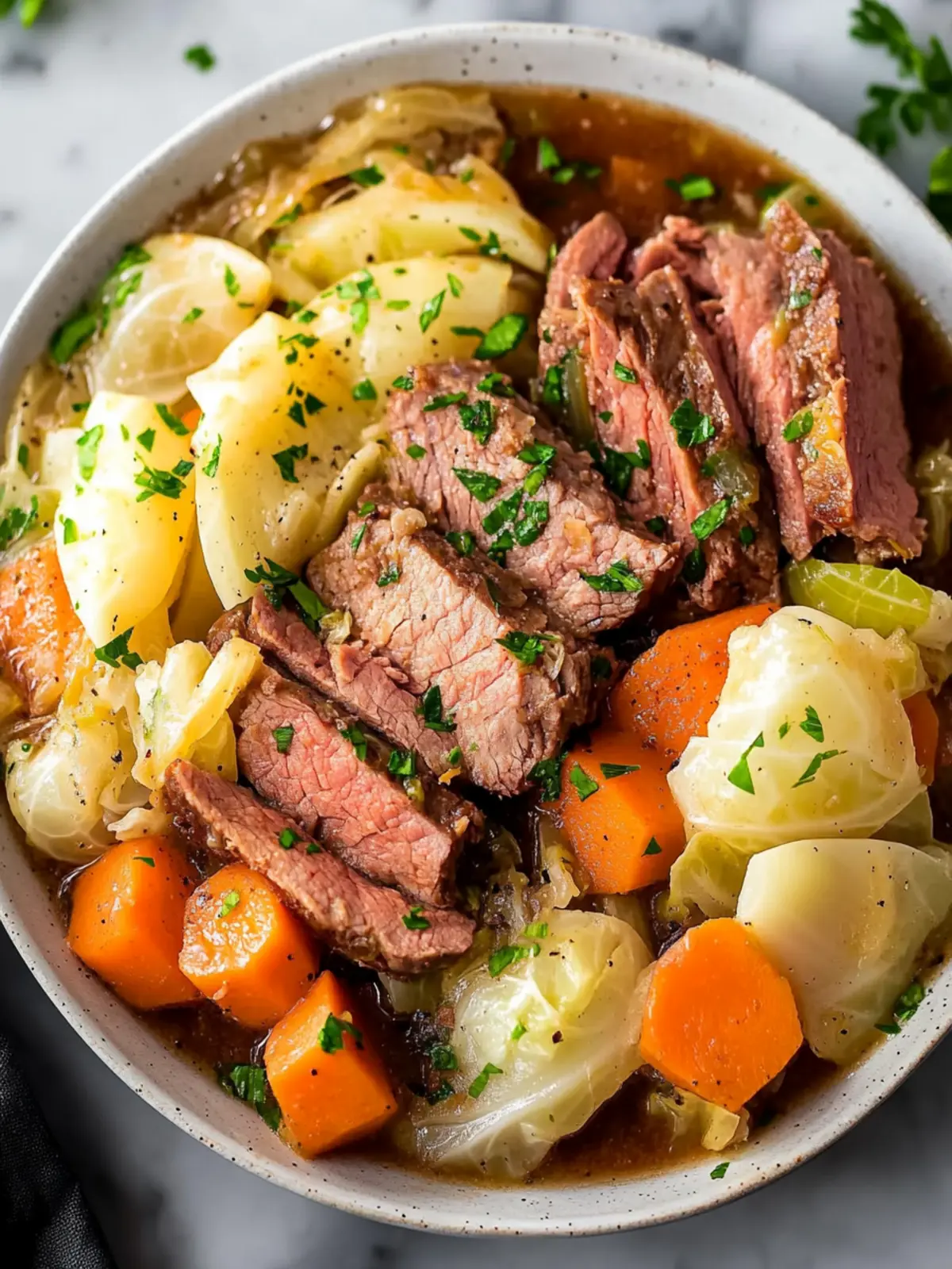 cornbeef cabbage slow cooker