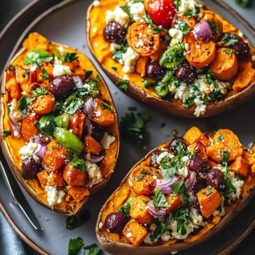 Mediterranean Stuffed Sweet Potatoes