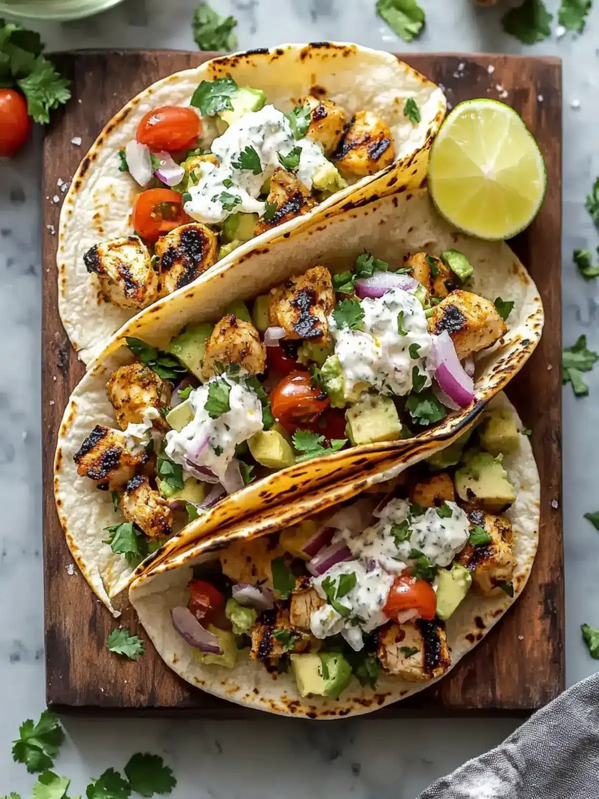 Grilled Mediterranean Chicken Tacos