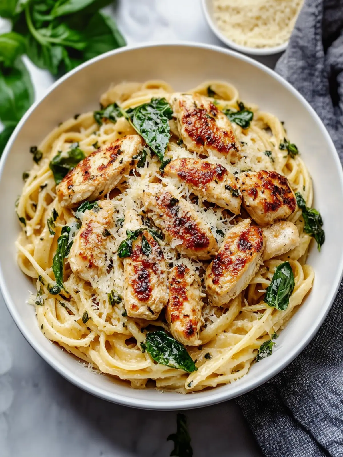Healthy Garlic Parmesan Chicken Pasta