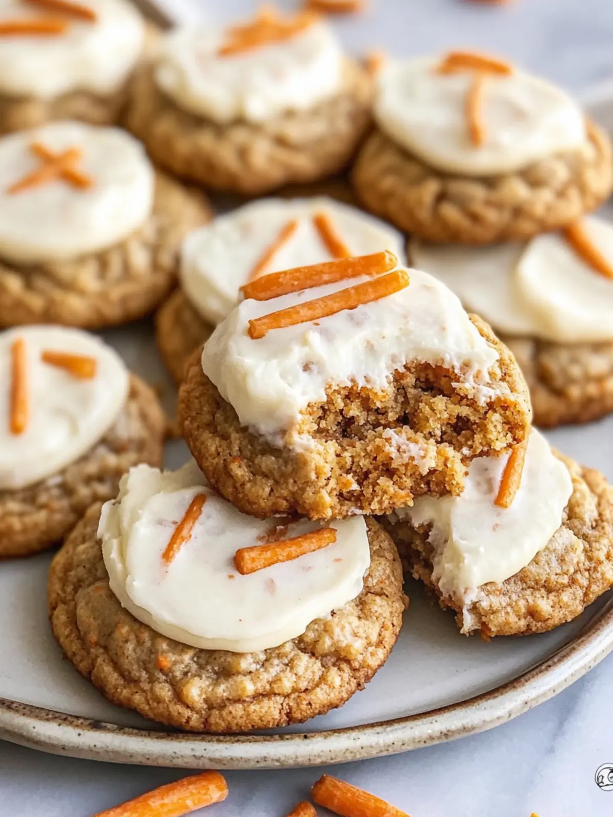 Carrot Cake Cookies with Cream Cheese Frosting