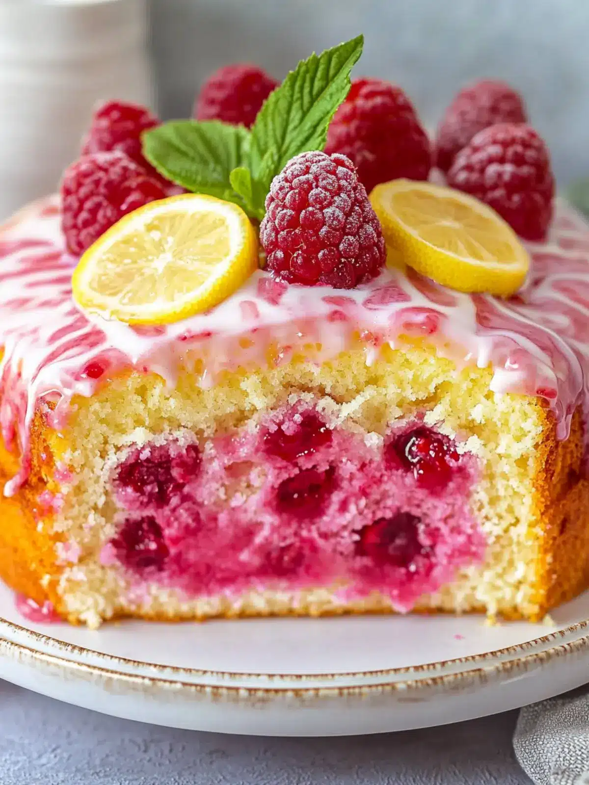 Lemon Raspberry Yogurt Cake