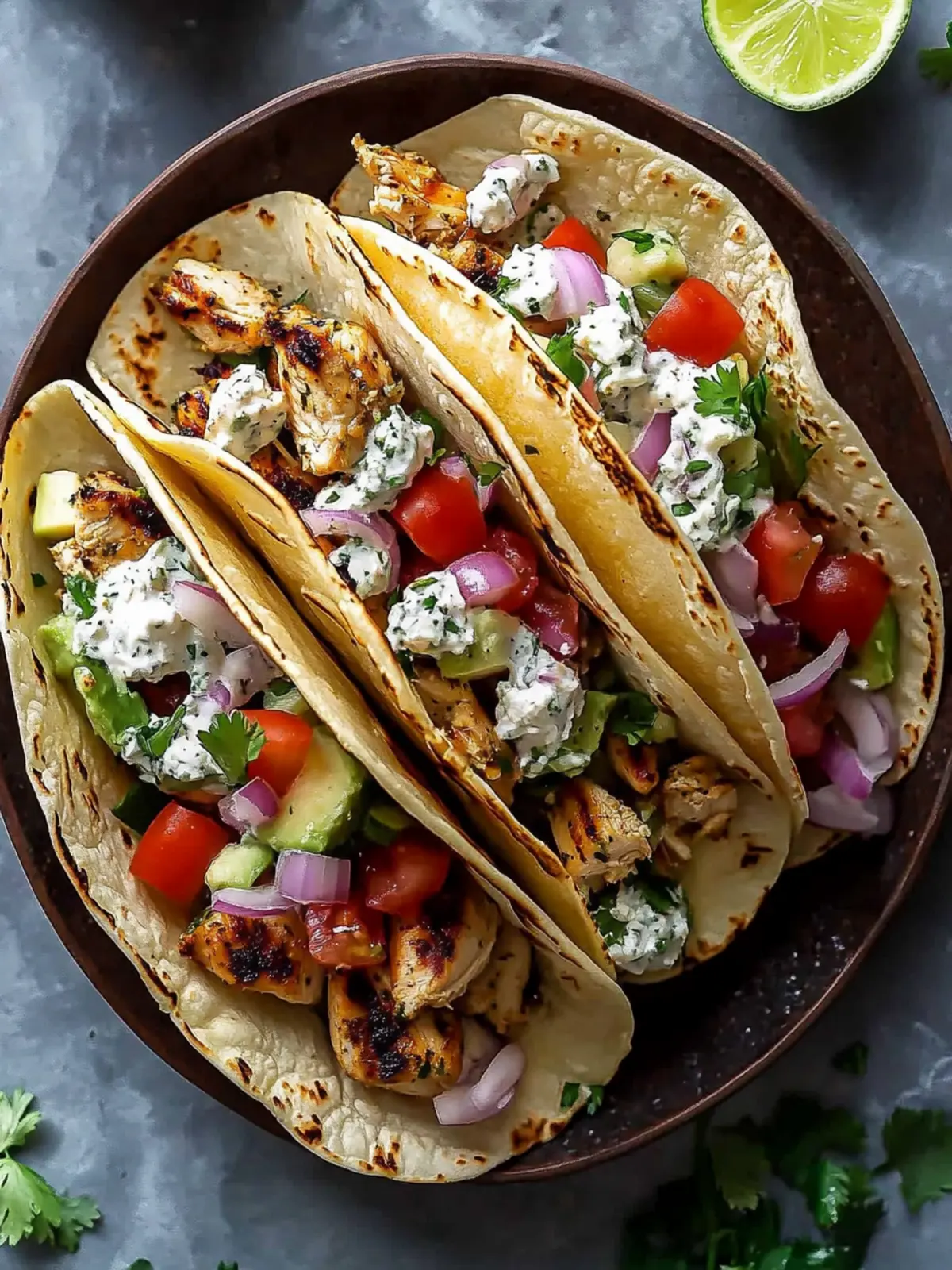 Grilled Mediterranean Chicken Tacos