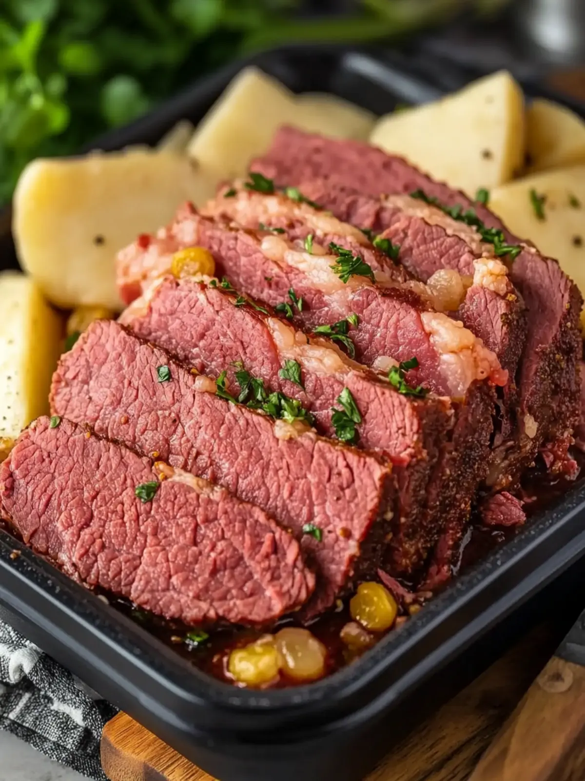 Instant Pot Corned Beef with Zesty Parsley Cream Sauce