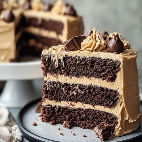 chocolate cake with peanut butter icing