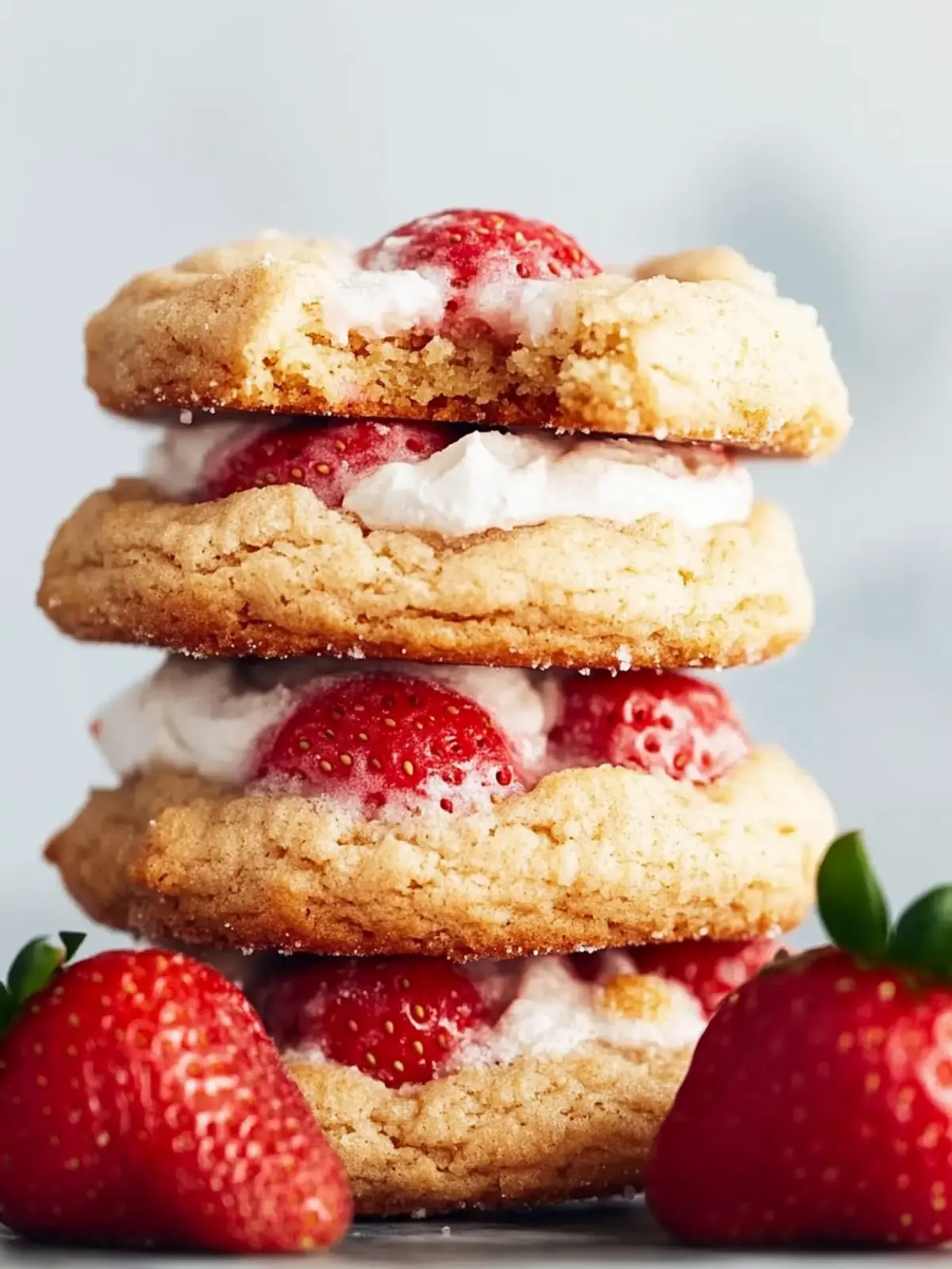 Irresistible Strawberry Shortcake Cookies with Creamy Filling