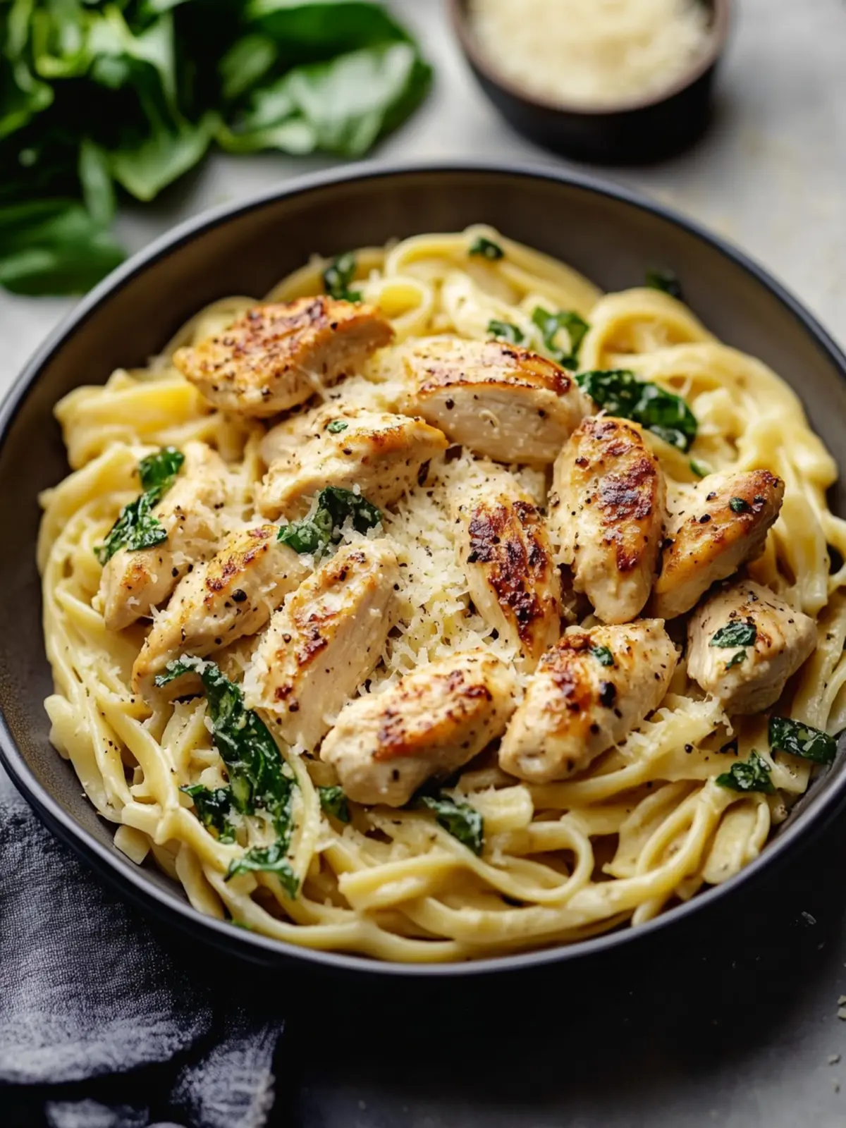 Healthy Garlic Parmesan Chicken Pasta