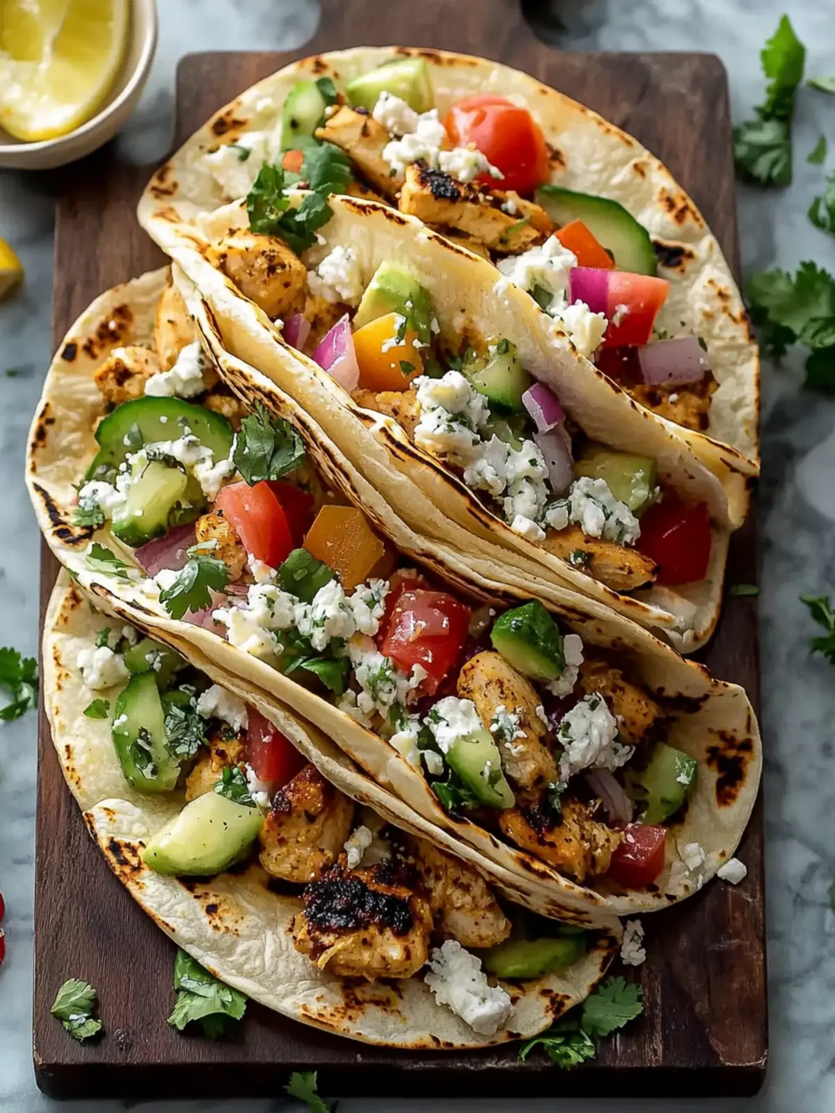 Grilled Mediterranean Chicken Tacos Bursting with Flavor