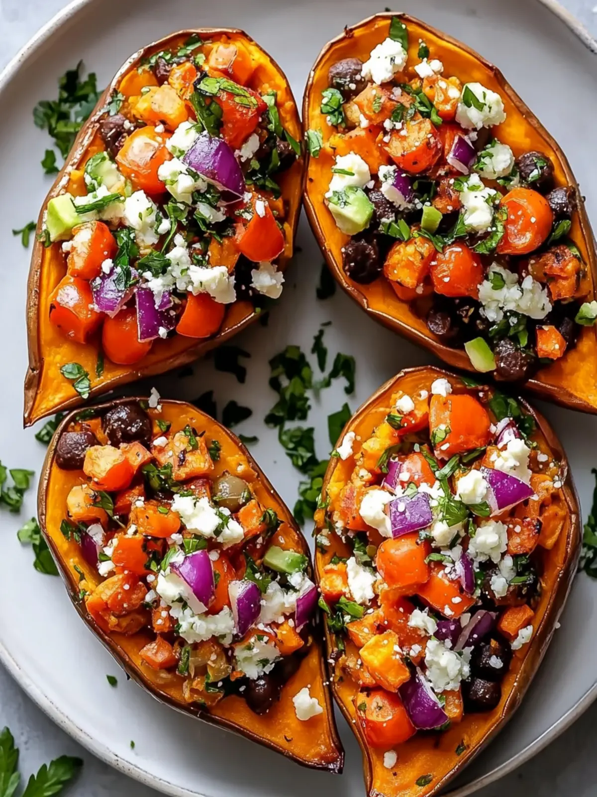 Mediterranean Stuffed Sweet Potatoes