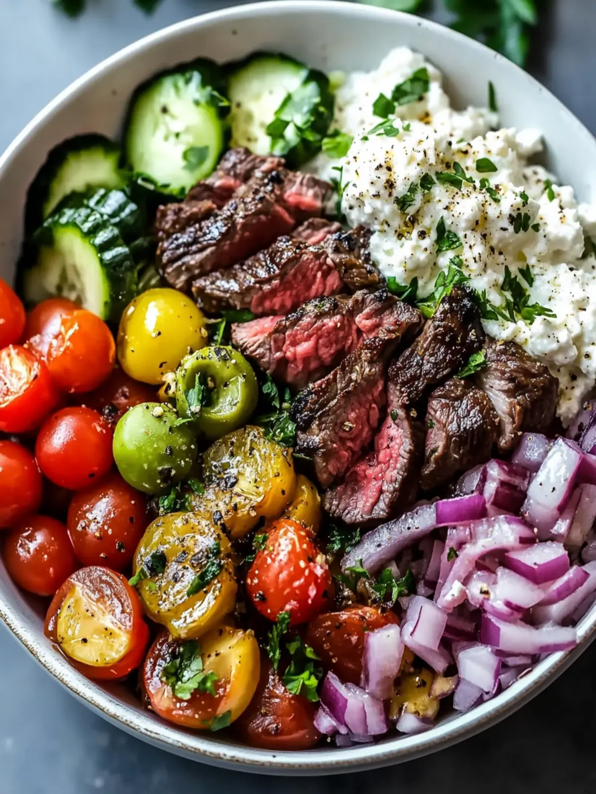 Quick & Easy Mediterranean Steak Bowl Recipe
