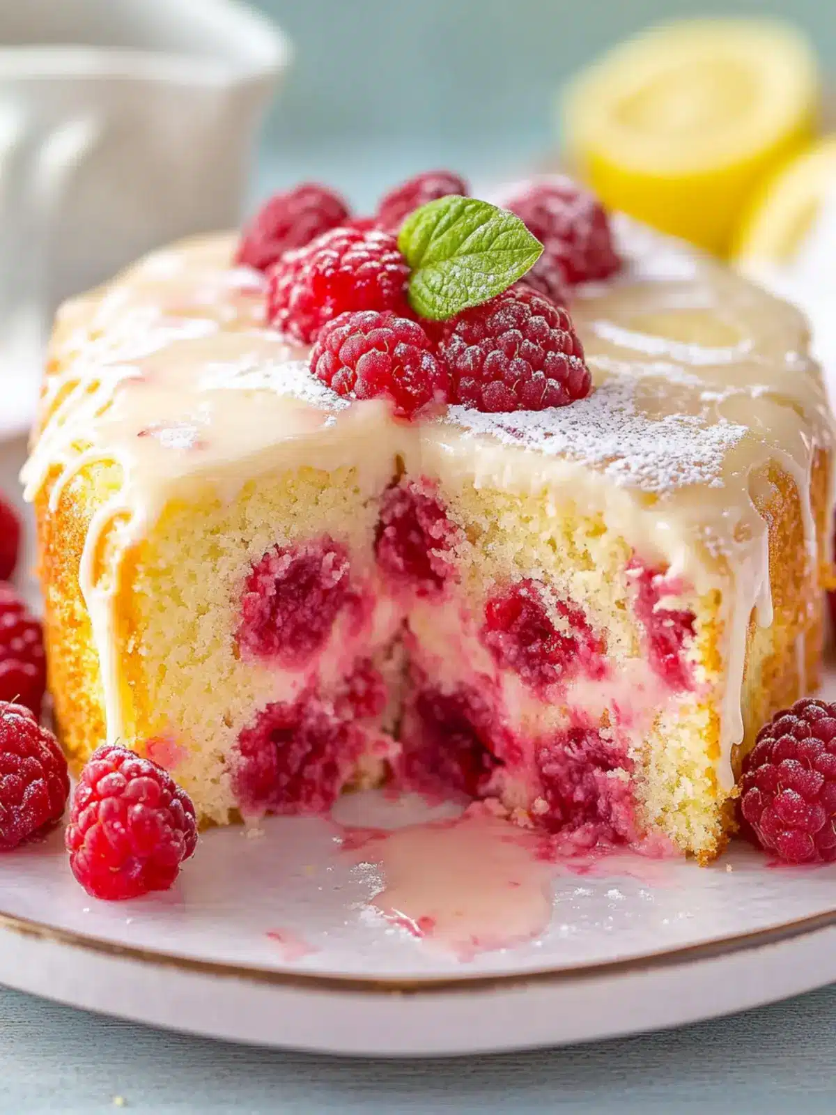Lemon Raspberry Yogurt Cake