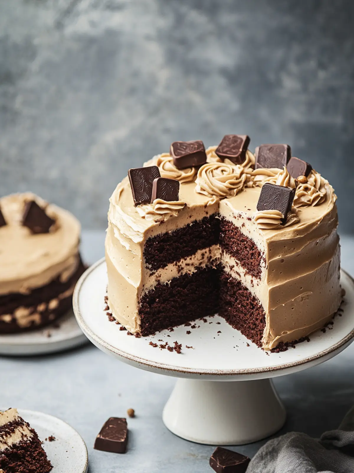 chocolate cake with peanut butter icing