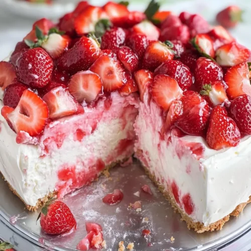 strawberry cheesecake poke cake