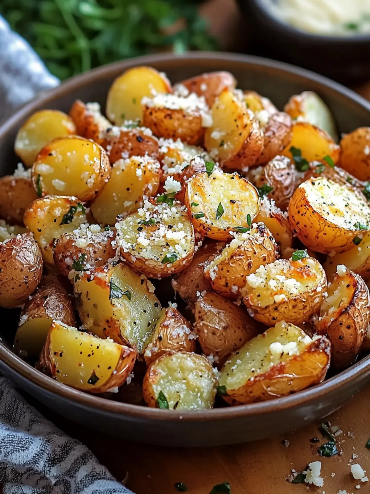 Roasted Garlic Butter Parmesan Potatoes
