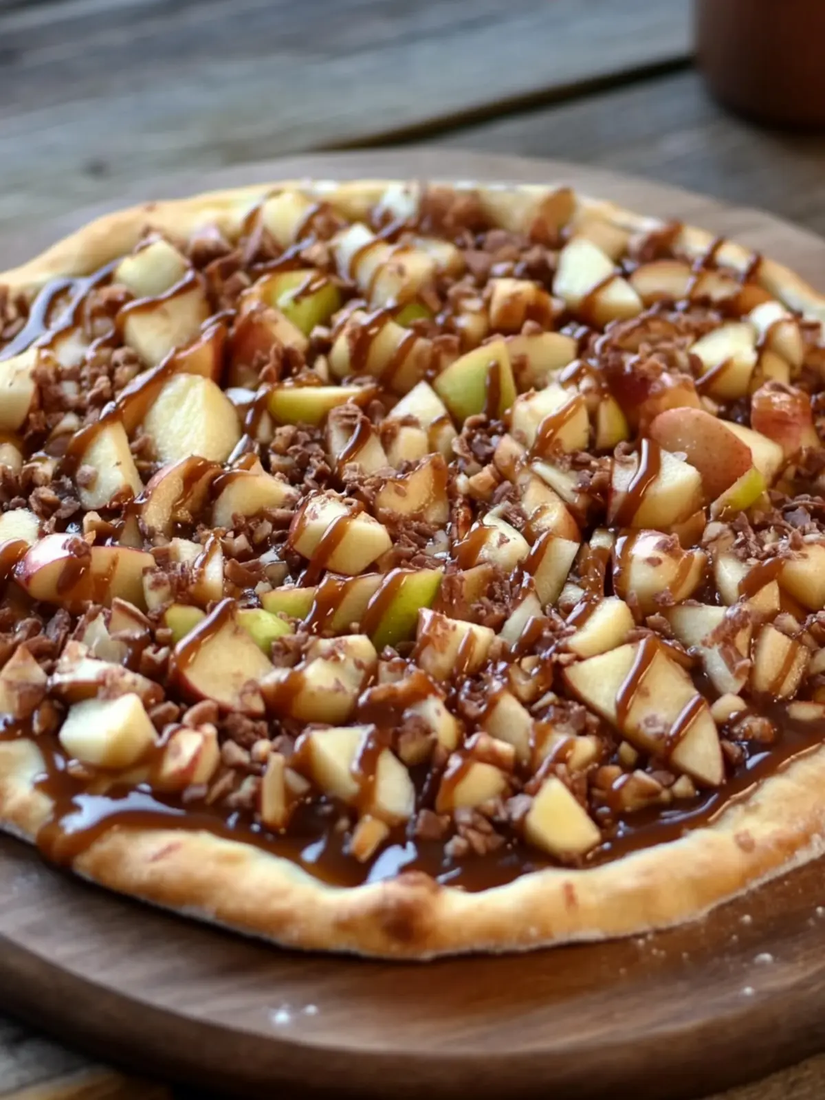 Caramel Apple Dessert Pizza