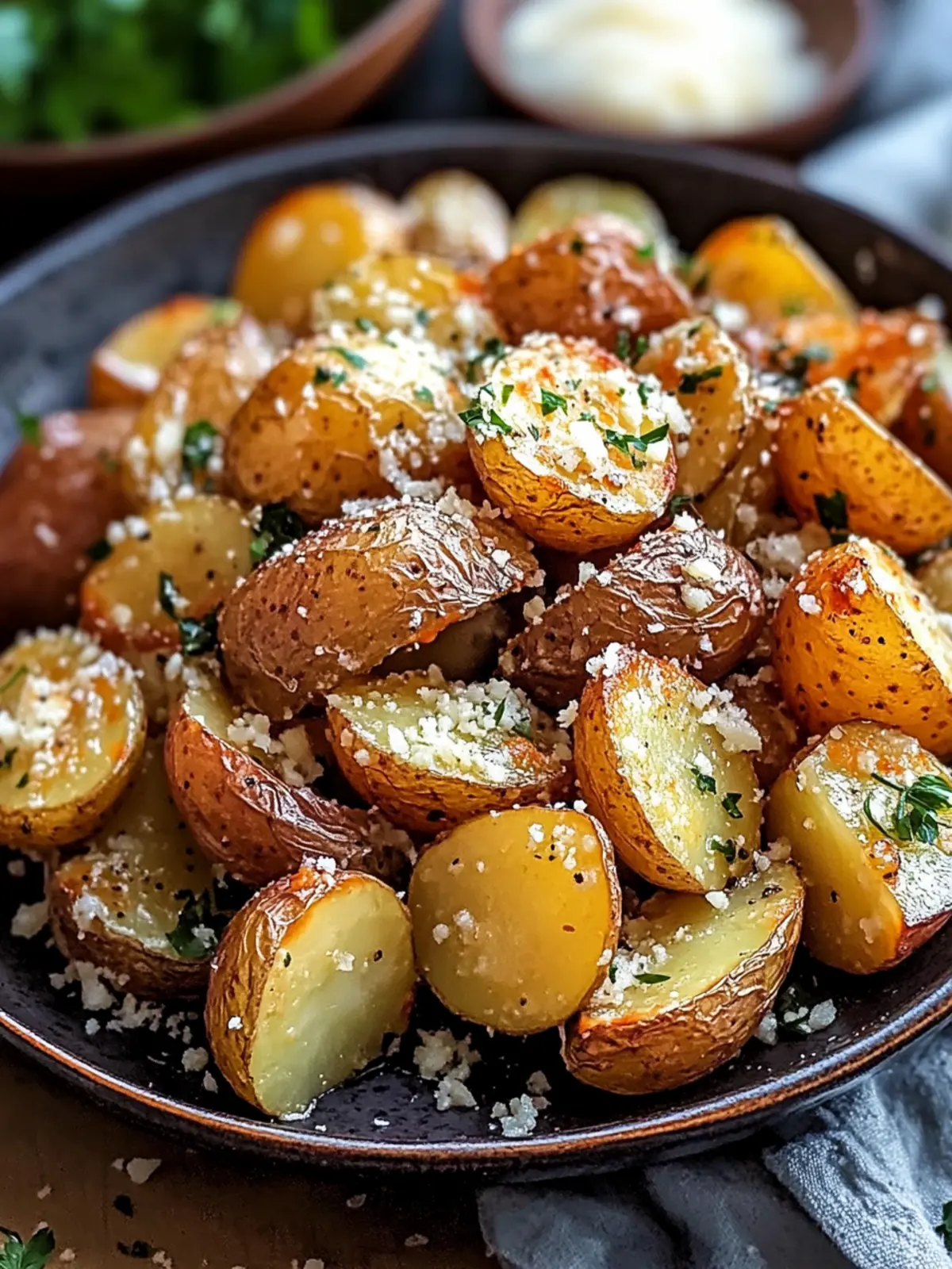 Roasted Garlic Butter Parmesan Potatoes